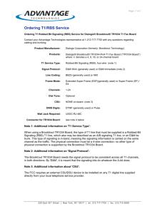 Ordering T1/RBS Service - Advantage Technologies