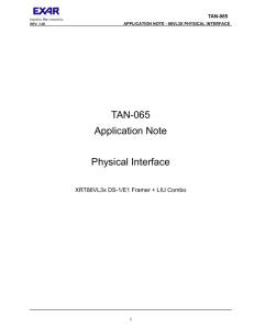 TAN-065 Application Note Physical Interface