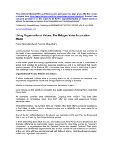 Living Organisational Values - Bridges Business Consultancy