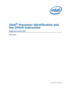 Intel® Processor Identification and the CPUID Instruction Application