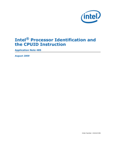 Intel® Processor Identification and the CPUID Instruction