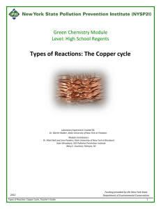 Types of Reactions: The Copper Cycle