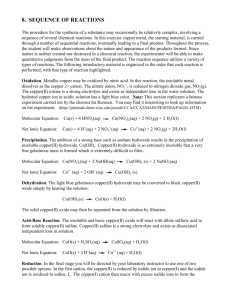 8. SEQUENCE OF REACTIONS - centre.edu