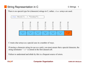 String Representation in C