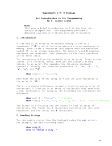 43 Supplement V.F: C-Strings For Introduction to C++ Programming