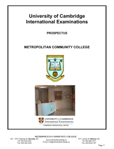 University of Cambridge International Examinations