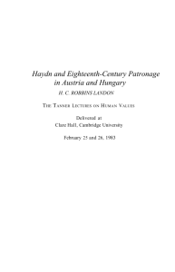 Haydn and Eighteenth-Century Patronage in Austria and Hungary