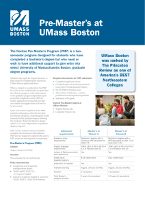 Pre-Master's at UMass Boston