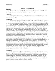 Physics 195 Spring 2014 Standing Waves on a String Objectives