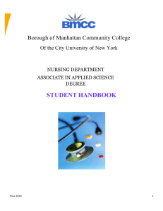 Nursing Student Handbook - Borough of Manhattan Community
