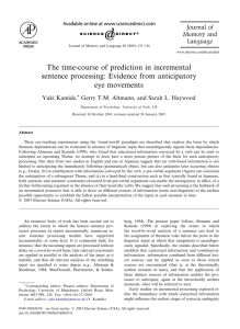 The time-course of prediction in incremental sentence processing