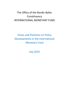 Views and Positions on Policy Developments in the International