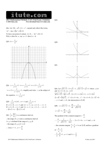 2015 Mathematical Methods (CAS) Trial Exam 1 Solutions Q1a Let