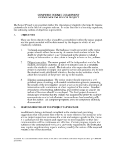 COMPUTER SCIENCE DEPARTMENT GUIDELINES FOR SENIOR