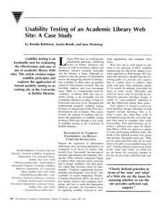 Usability Testing of an Academic Library Web Site: A Case Study