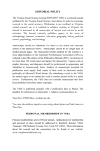 VSSJ, Volume 47, Spring 2012 - Virginia Social Science Association
