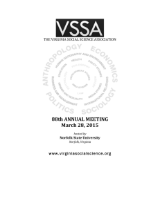 VSSA 2015 Conference Program - Virginia Social Science Association