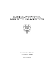 elementary statistics: brief notes and definitions