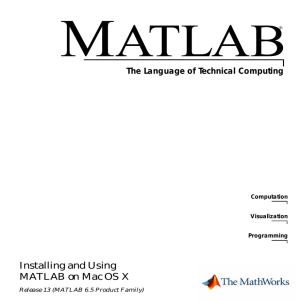 Installing and Using MATLAB on Mac OS X