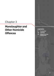 Chapter 3 Manslaughter and Other Homicide Offences