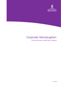 draft Corporate Manslaughter Bill