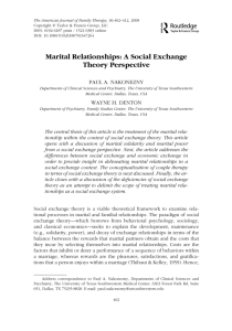 Marital Relationships: A Social Exchange Theory Perspective