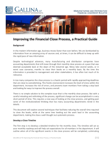 Improving the Financial Close Process, a Practical Guide