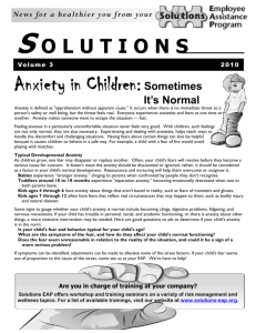 Anxiety in Children:Sometimes