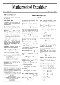 Summation by Parts - Department of Mathematics