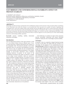 SALT BRIDGES AND CONFORMATIONAL FLEXIBILITY: EFFECT