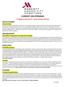 Marriott Job Posting for JCCC Hospitality Management