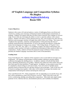 AP English Language and Composition Syllabus Mr.Hughes