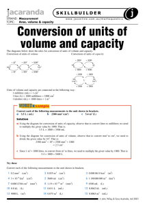 Conversion of units of volume and capacity