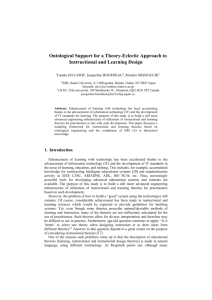 Ontological Support for a Theory-Eclectic Approach to Instructional