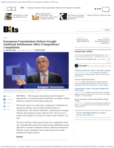 European Commission Delays Google Antitrust Settlement After