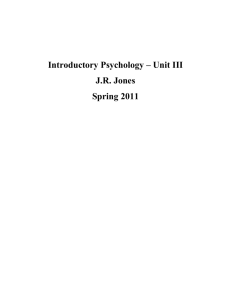 Introductory Psychology – Unit 3