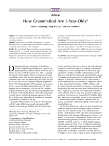 How Grammatical Are 3-Year-Olds?