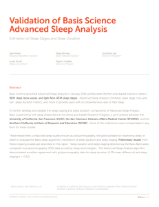 Validation of Basis Science Advanced Sleep Analysis
