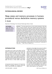 Sleep states and memory processes in humans: procedural versus