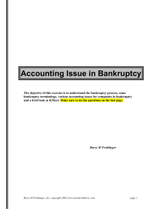 Accounting Issue in Bankruptcy