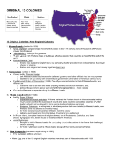 ORIGINAL 13 COLONIES