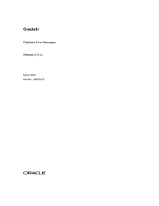 Oracle9i Database Error Messages