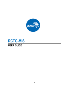 MIS User Guide - RCTG-MIS