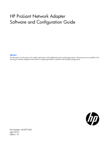 HP ProLiant Network Adapter Software and - Hewlett