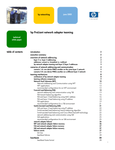 hp ProLiant network adapter teaming - Hewlett