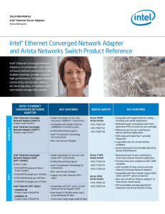 Intel® Ethernet Converged Network Adapter and Arista Networks