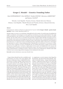 Gregor J. Mendel – Genetics Founding Father