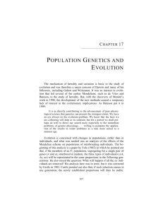 POPULATION GENETICS AND EVOLUTION