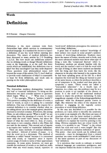Definition - Journal of Medical Ethics