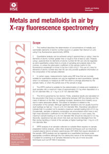 MDHS 91/2 Metals and metalloids in workplace air by X-ray